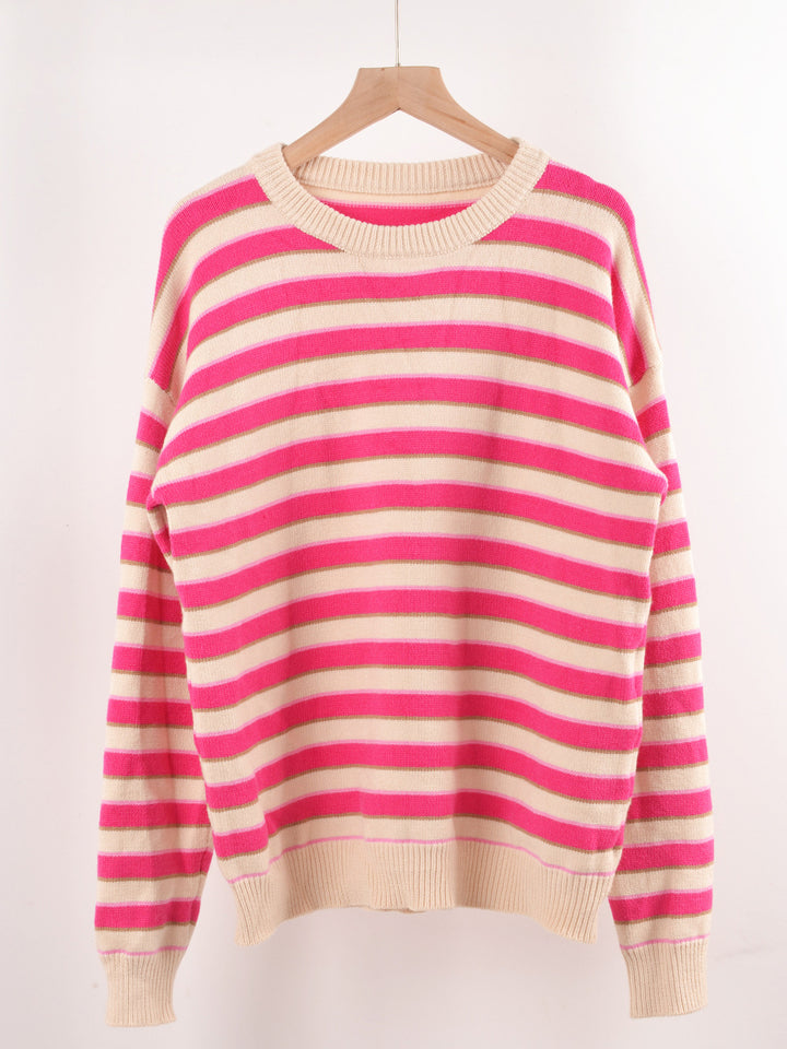Multi Stripe Crew Neck Sweater