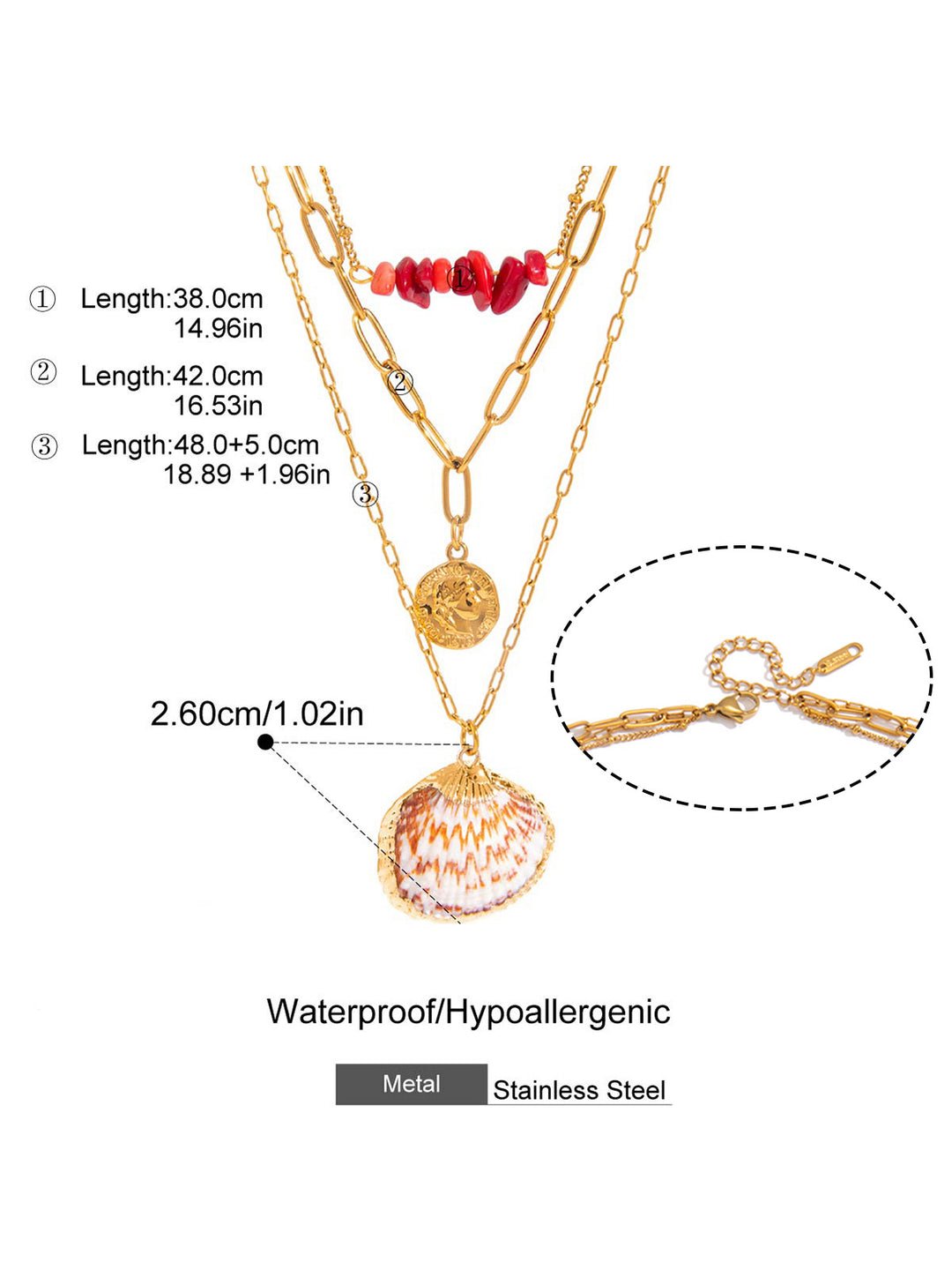 Coastal Shell Layered Necklace Set