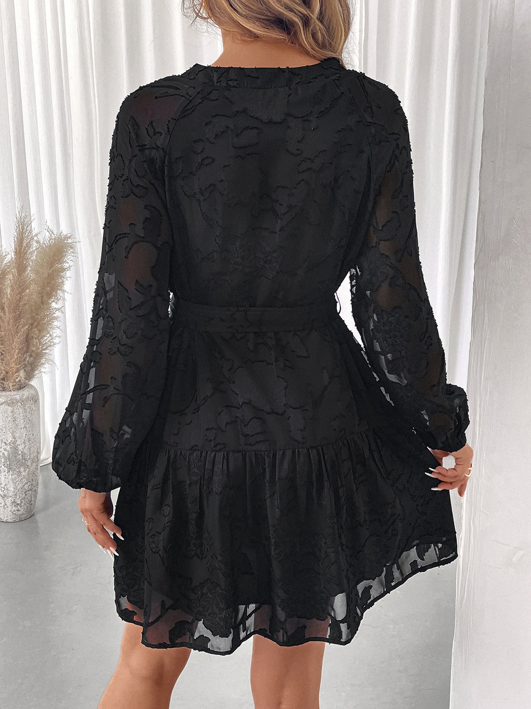 Floral Burnout Tiered Dress