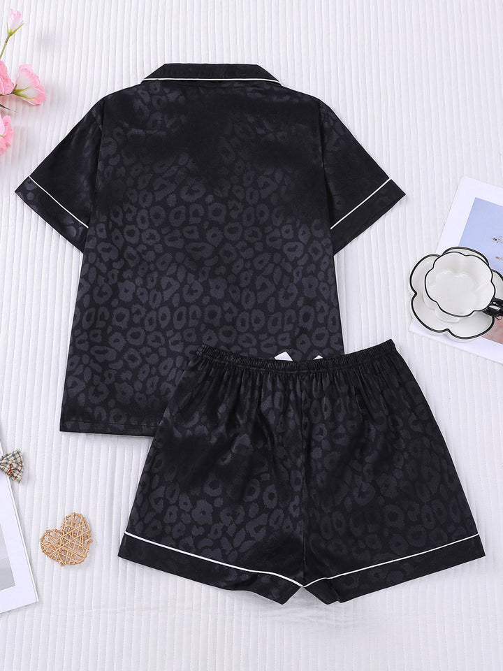 Leopard Print Silky Pajama Set