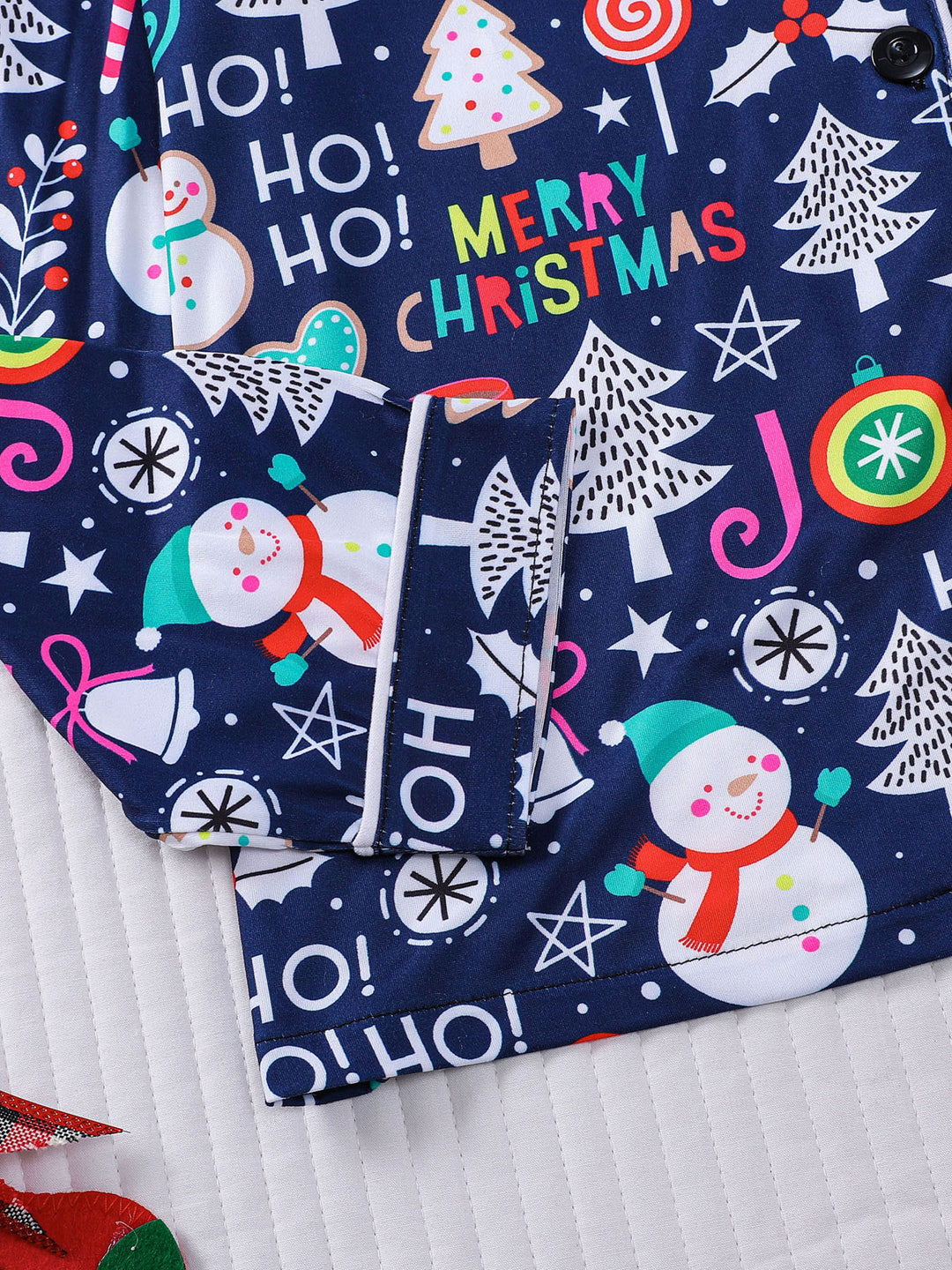 Merry Christmas Icons Long Sleeve Pajama Set