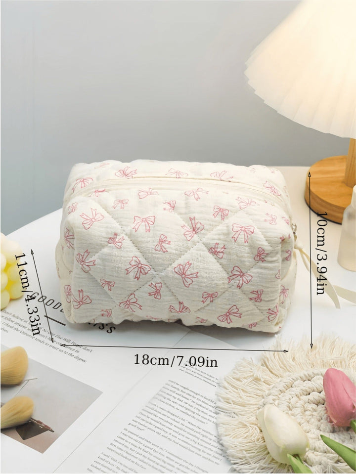 Quilted Patterned Cosmetic Bag