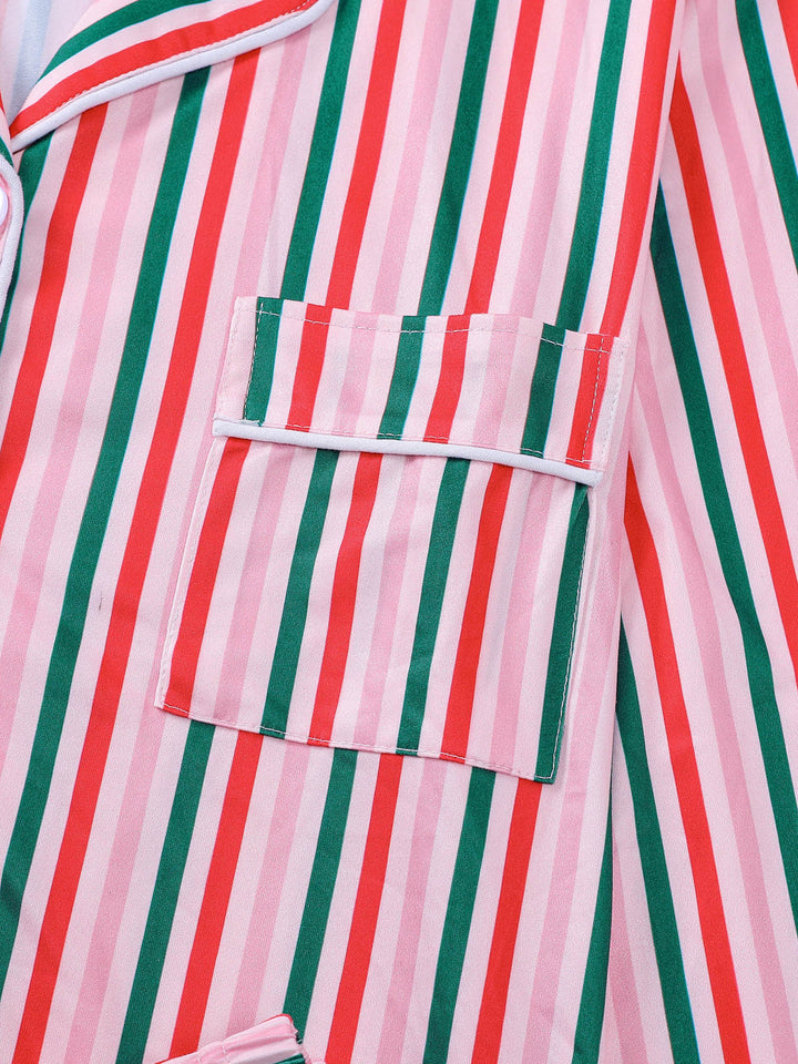 Christmas Stripe Long Sleeve Pajama Set