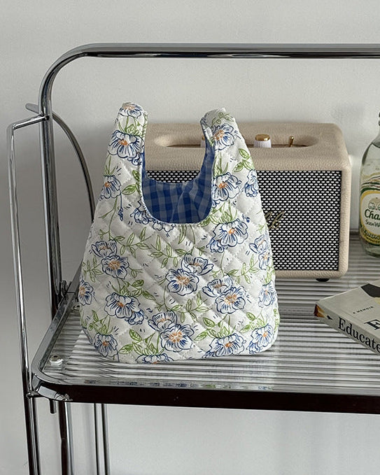 Patterned Quilted Mini Tote Bag