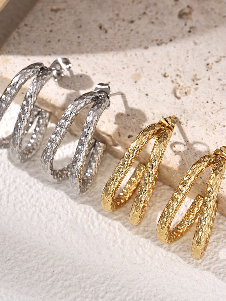 Textured Double Hoop Earrings