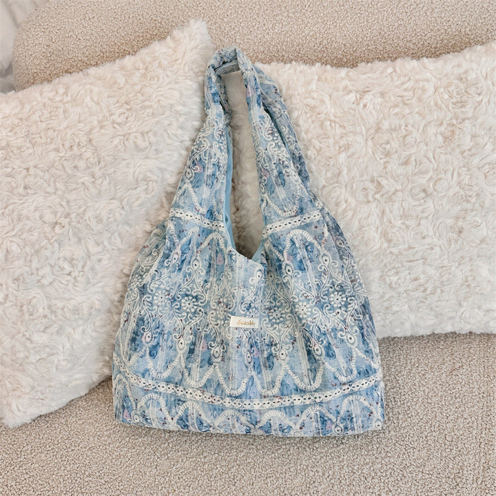 Lace Detail Slouchy Shoulder Bag