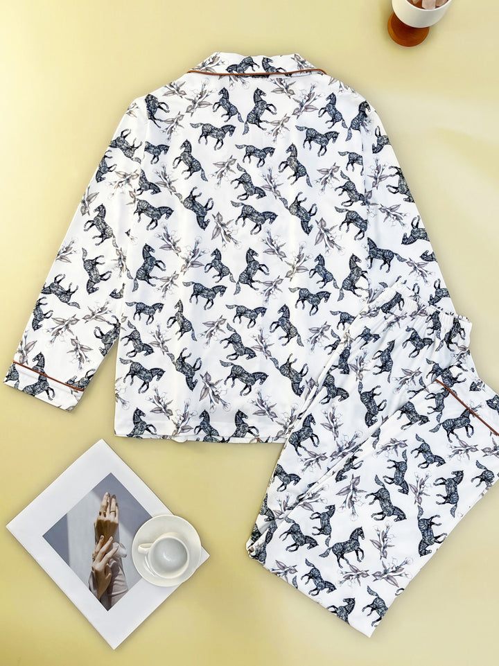 Equestrian Toile Long Sleeve Pajama Set