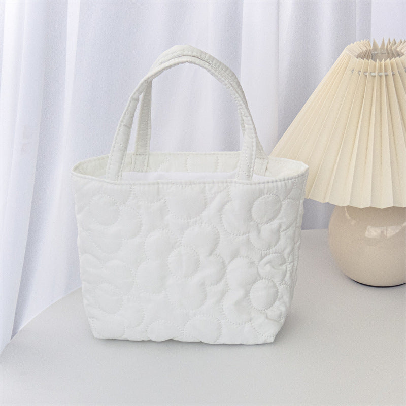 Pastel Quilted Flower Mini Tote Bag