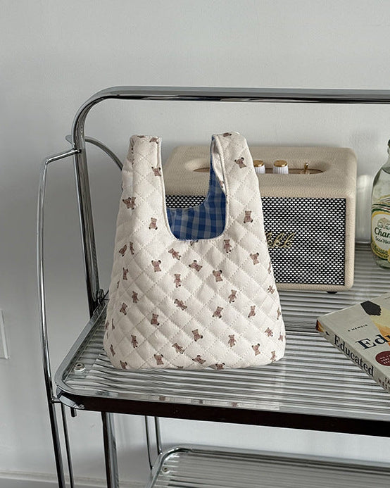 Patterned Quilted Mini Tote Bag