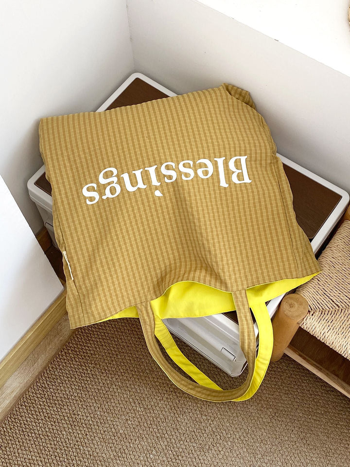 “Blessings” Reversible Stripe Everyday Carryall Tote