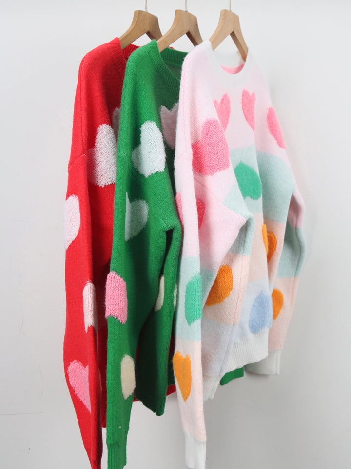 Colorful Heart Sweater