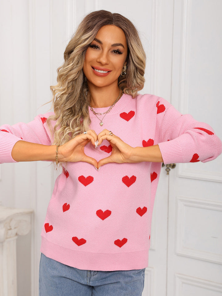Heart Print Sweater