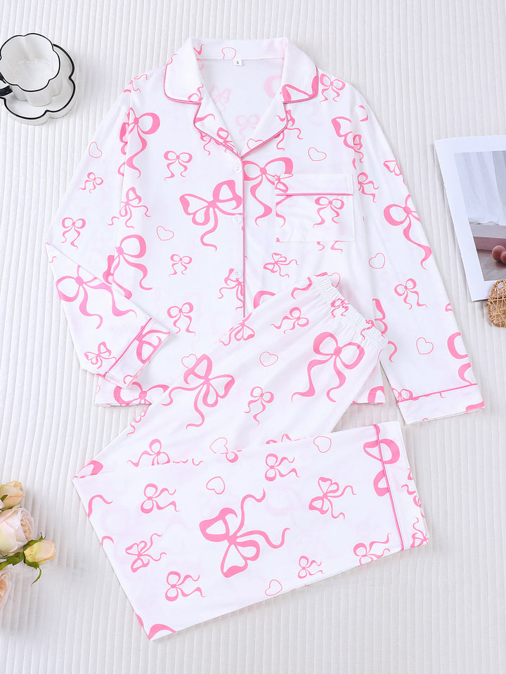 Pretty in Bows Long Sleeve Pajama Set