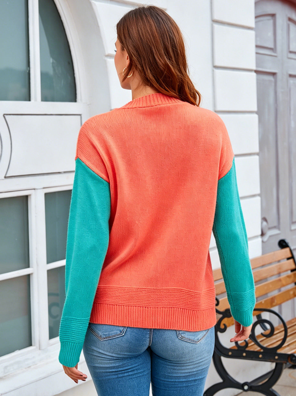 Colorblock Open Front Cardigan
