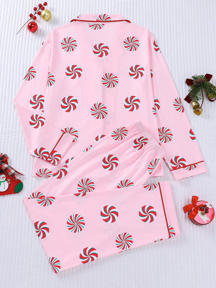 Peppermint Swirl Long Sleeve Pajama Set