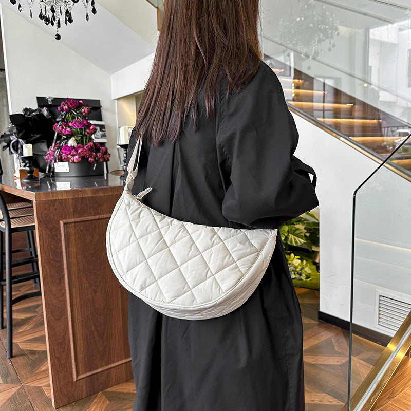 Quilted Crescent Shoulder Bag