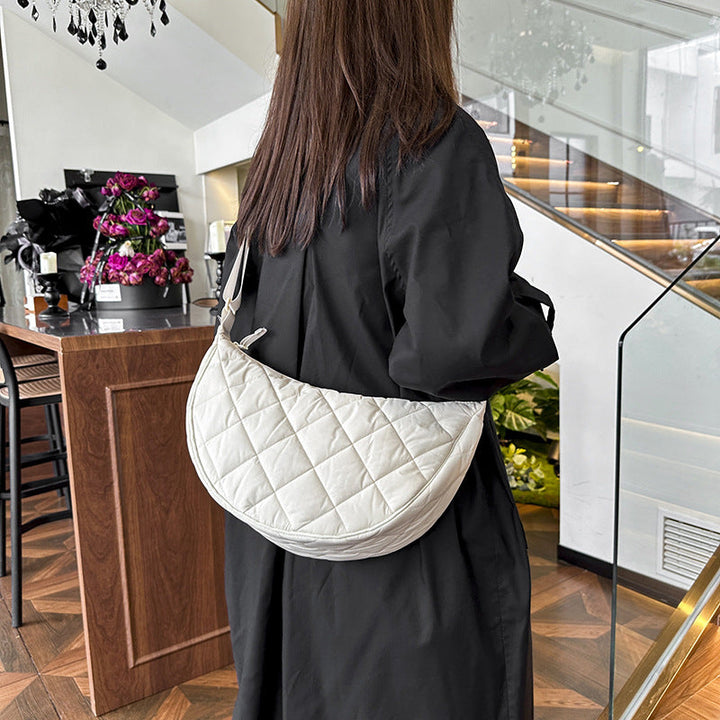 Quilted Crescent Shoulder Bag