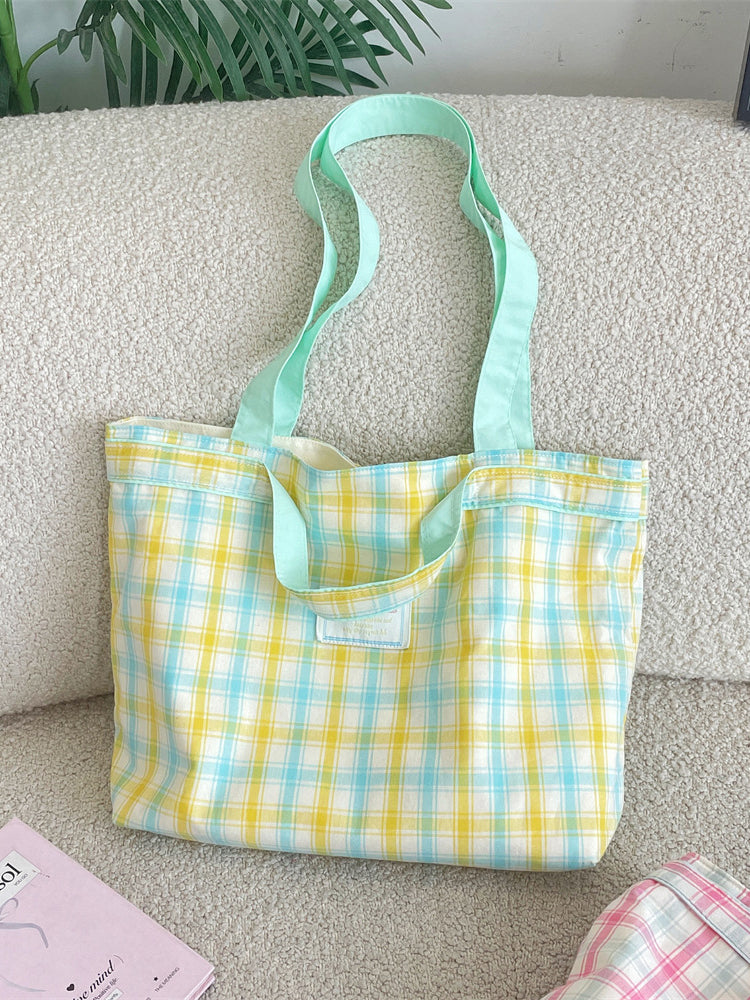 Pastel Plaid Everyday Tote Bag