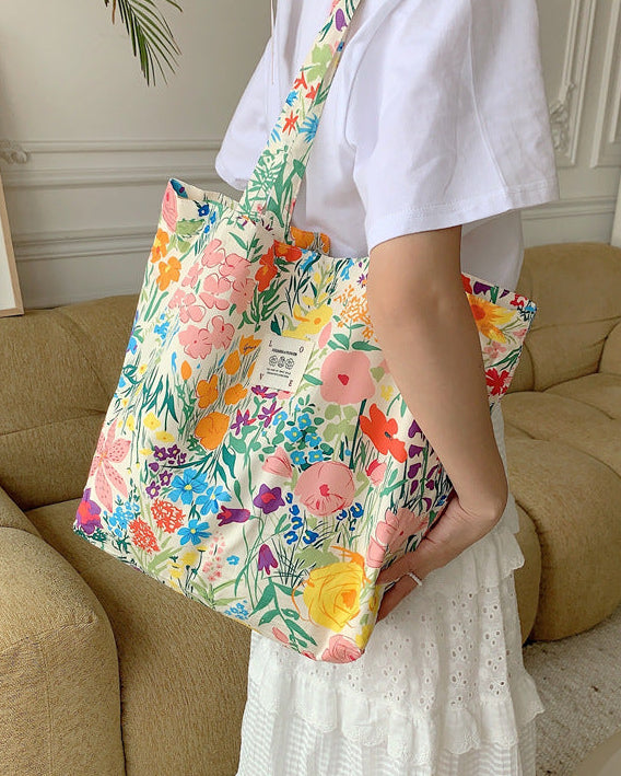 Colorful Floral Print Everyday Tote Bag