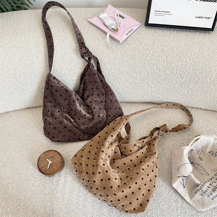 Feminine Polka Dot Slouchy Everyday Bag