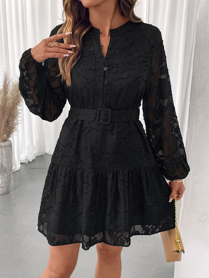 Floral Burnout Tiered Dress