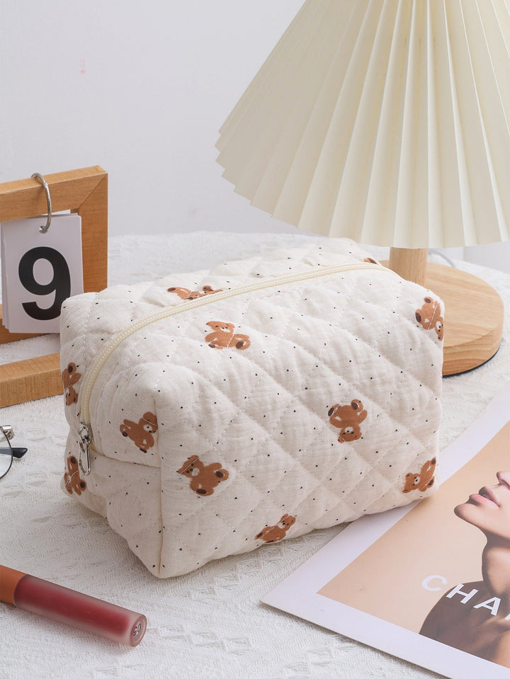Quilted Patterned Cosmetic Bag