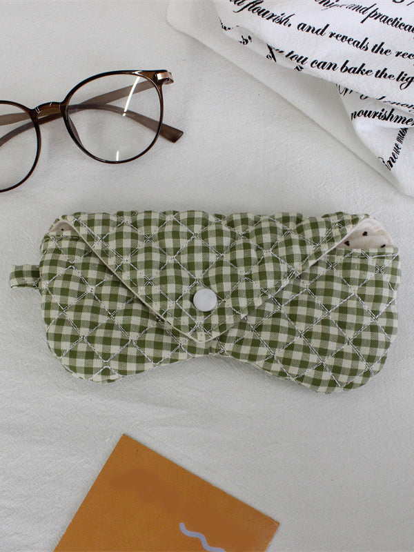 Quilted Gingham Glasses Case