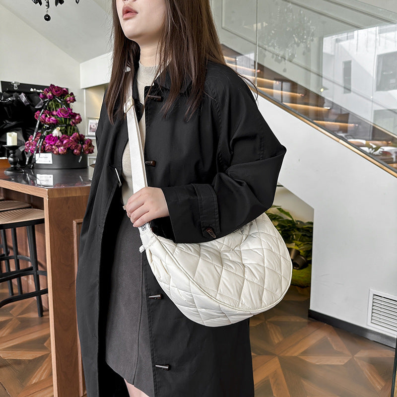 Quilted Crescent Shoulder Bag