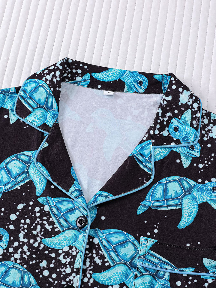 Sea Turtle Print Pajama Set