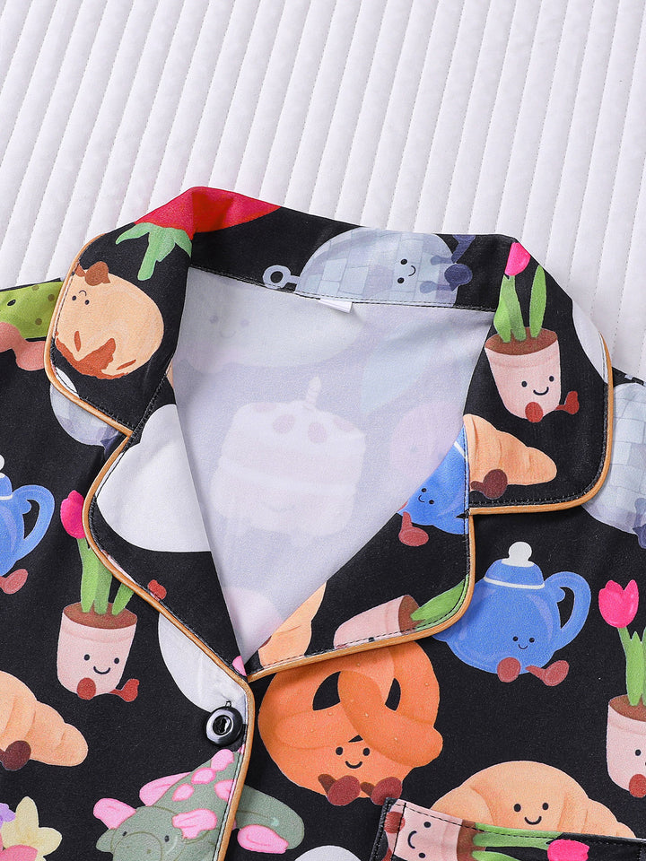 Whimsical Cute Food & Garden Pajama Set
