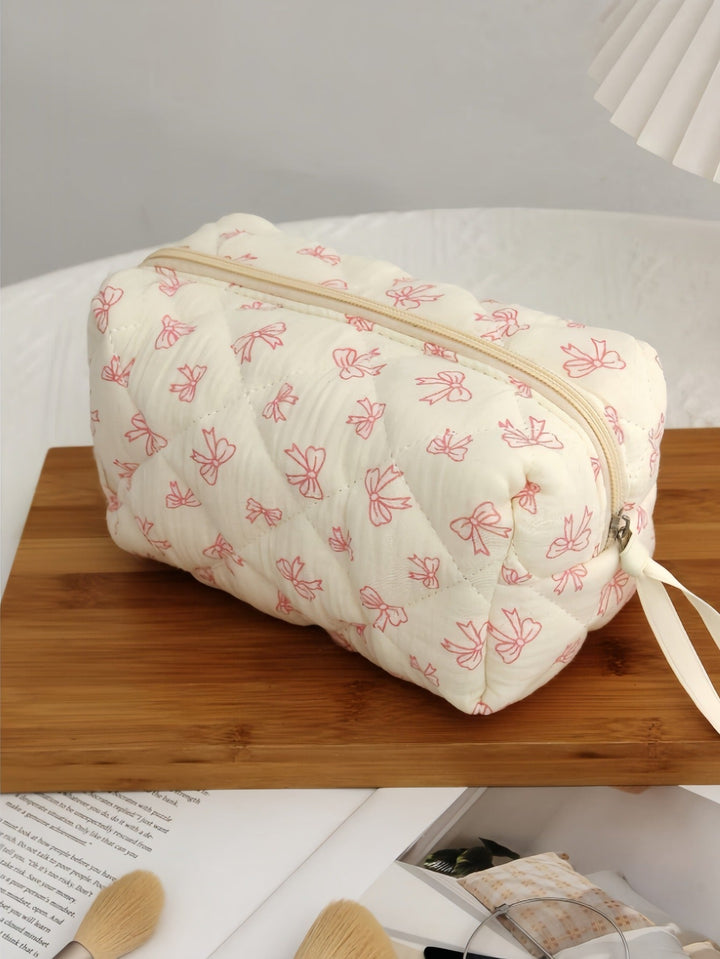 Quilted Patterned Cosmetic Bag