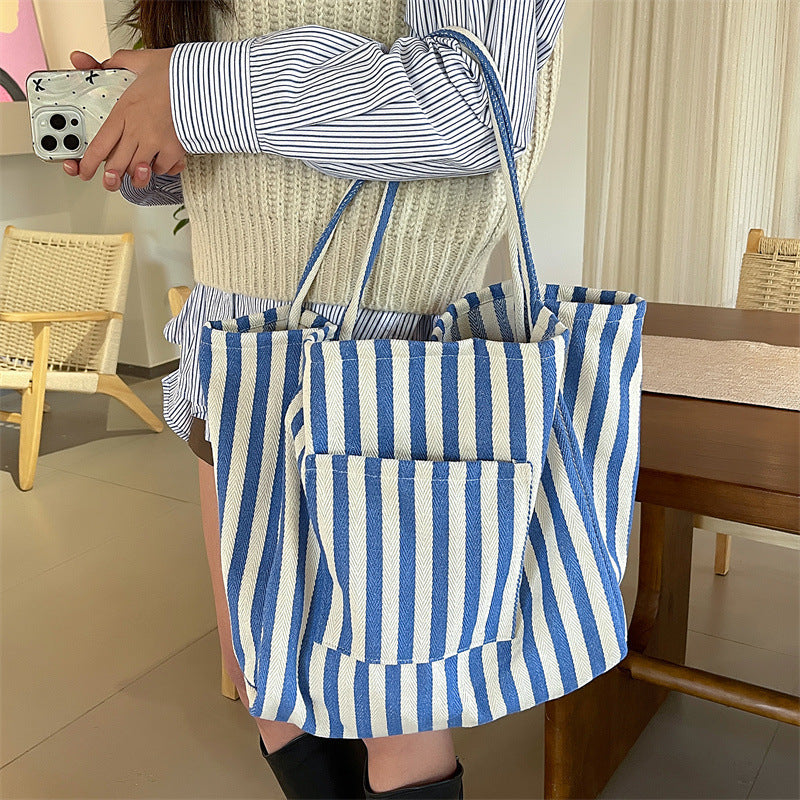 Slouchy Stripe Oversized Tote Bag