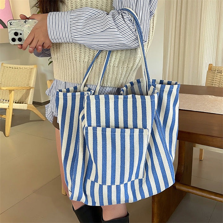 Slouchy Stripe Oversized Tote Bag