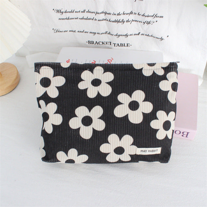 Heart & Daisy Corduroy Makeup Bag