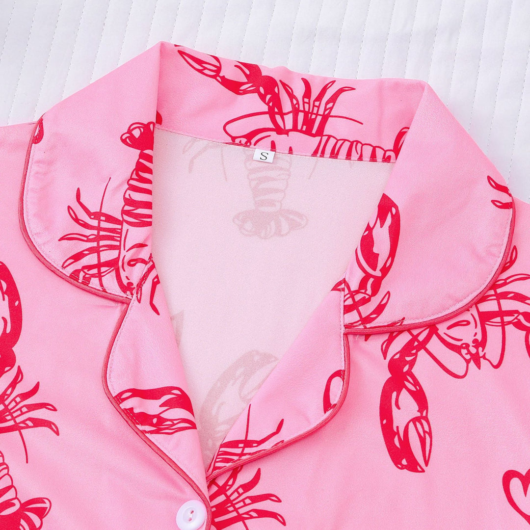 Lobster Heart Print Pajama Set