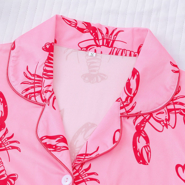 Lobster Heart Print Pajama Set