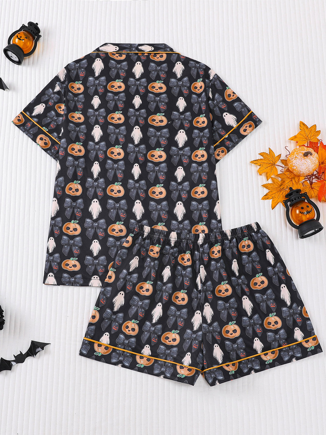 Spooky Bows & Pumpkins Pajama Set