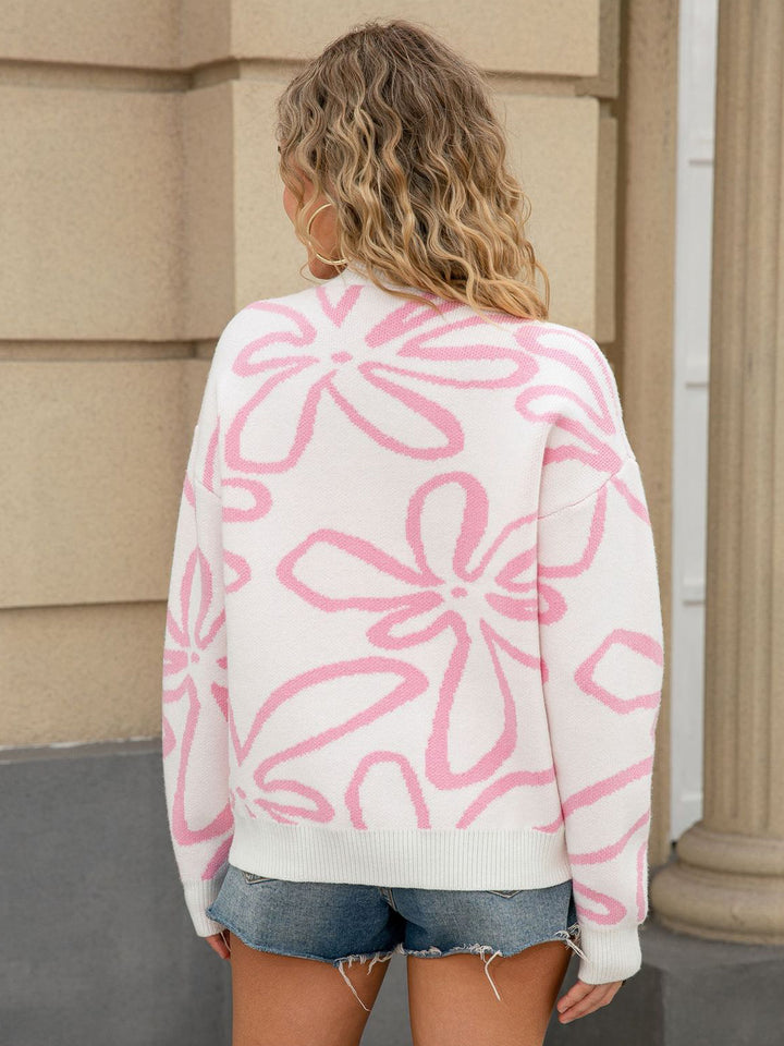 Abstract Flower Sweater