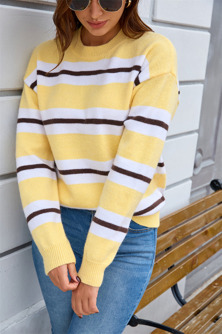 Coastal Stripe Crew Neck Sweater