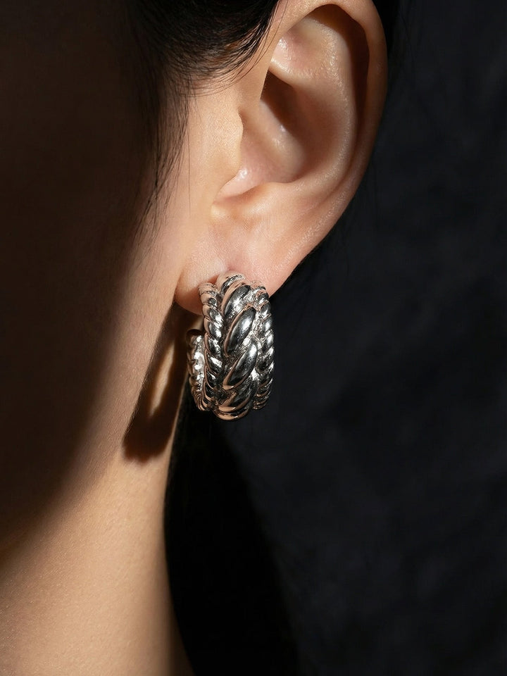 Chunky Rope Huggie Hoops