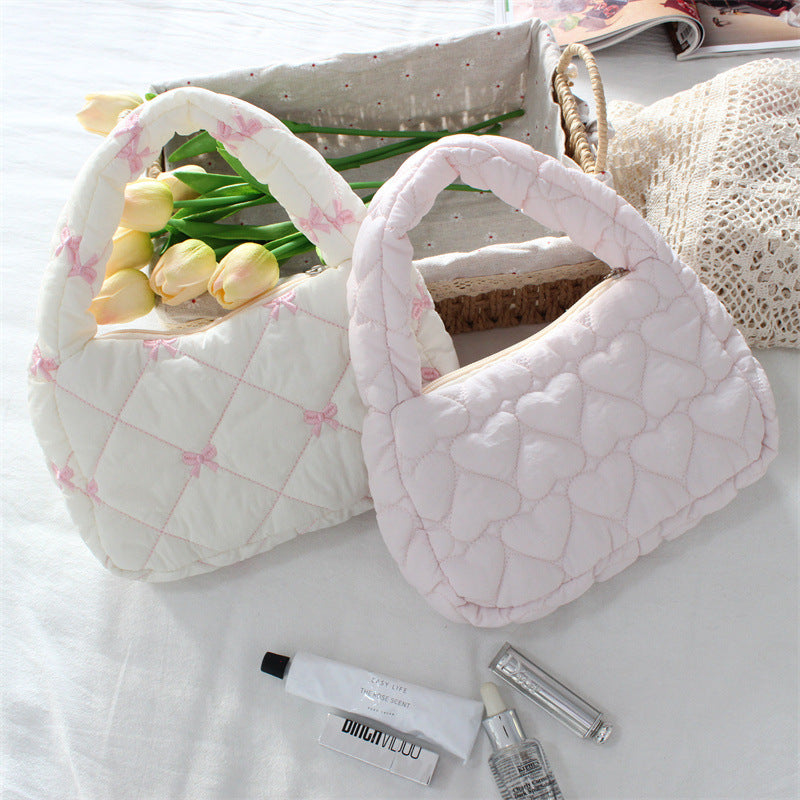 Quilted Heart Mini Tote Bag
