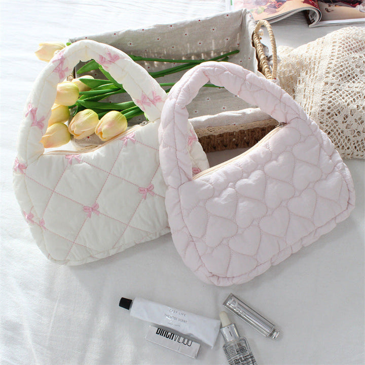 Quilted Heart Mini Tote Bag