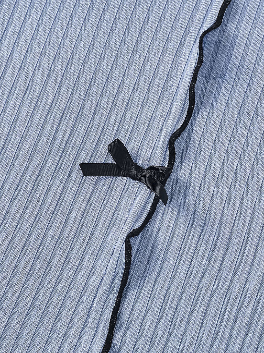Ribbed Bow Detail Pajama Set