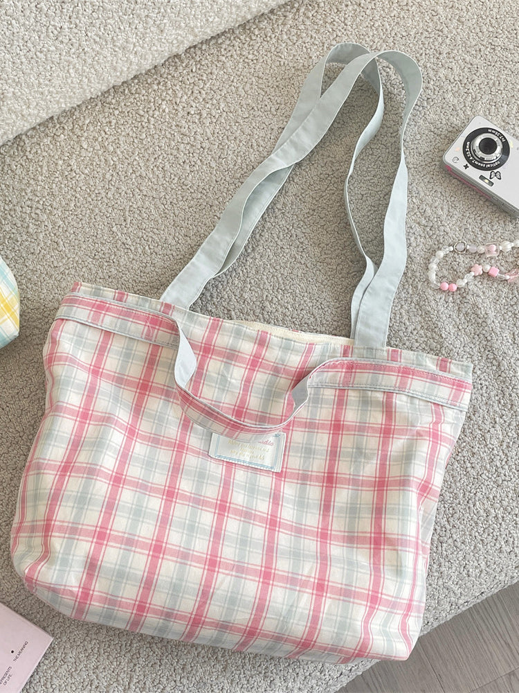 Pastel Plaid Everyday Tote Bag