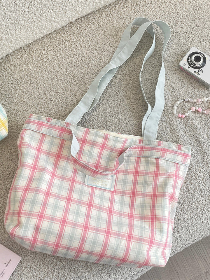 Pastel Plaid Everyday Tote Bag