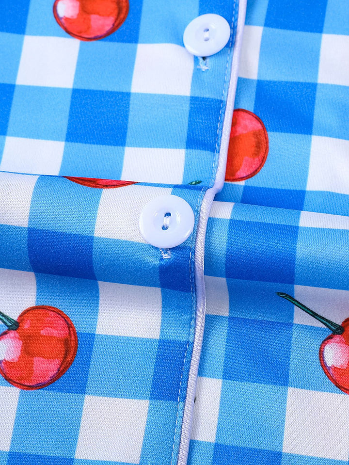 Cherry Picnic Long Sleeve Pajama Set