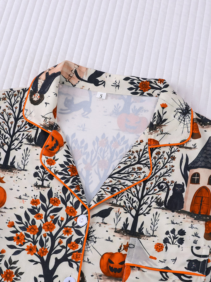 Enchanted Halloween Garden Short Pajama Set