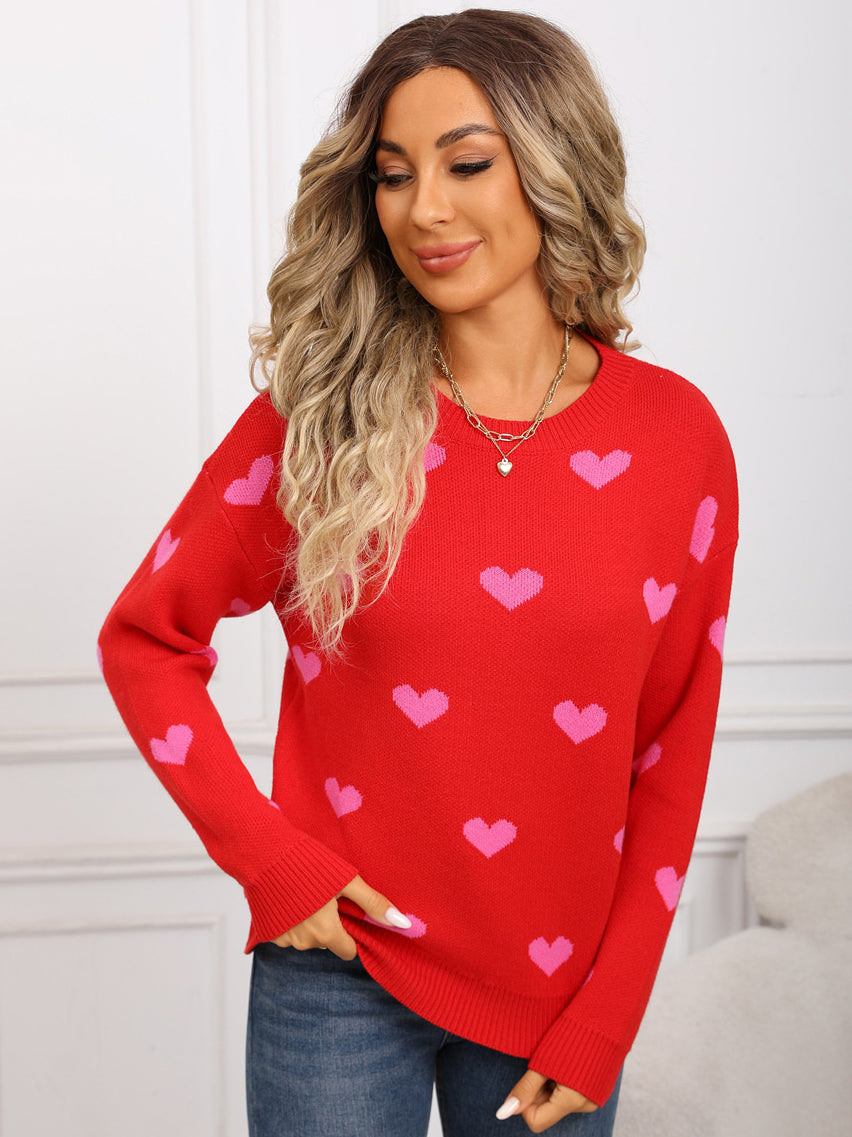 Heart Print Sweater