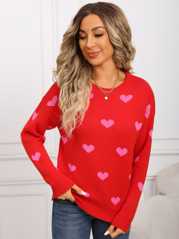 Heart Print Sweater