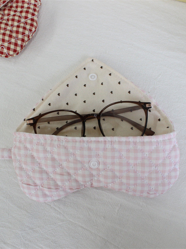 Quilted Gingham Glasses Case